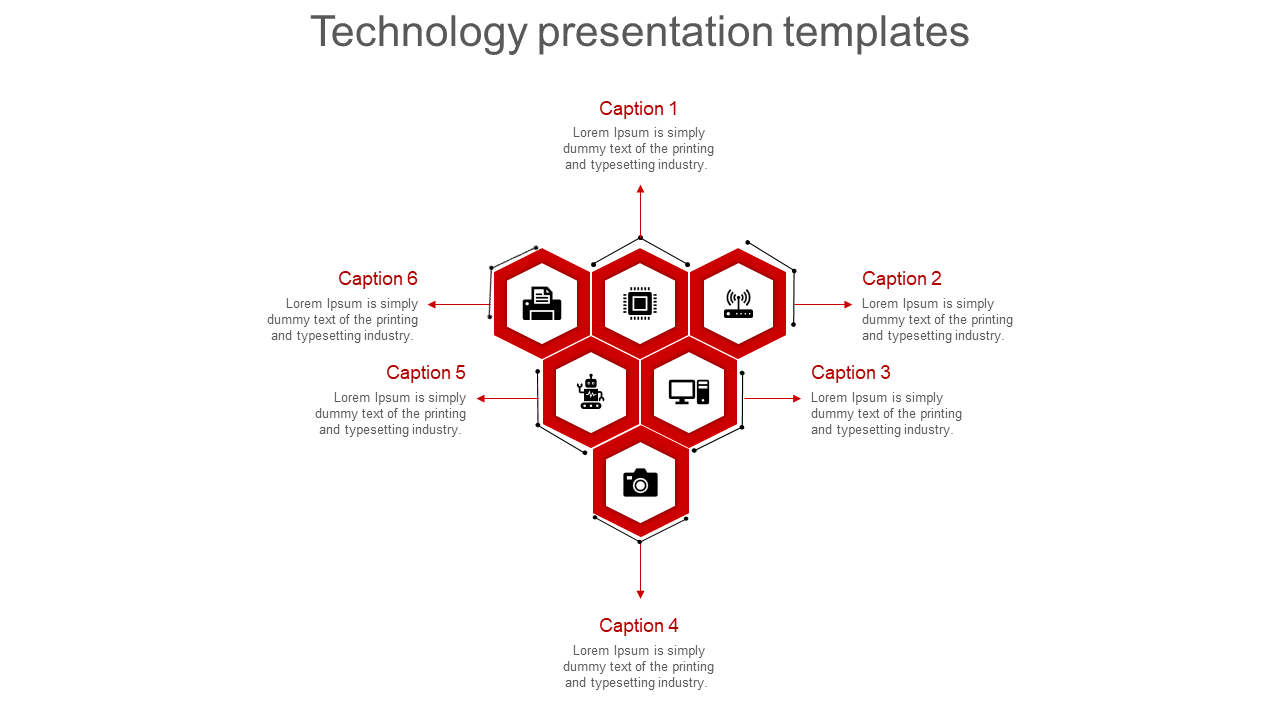 technology presentation templates-red